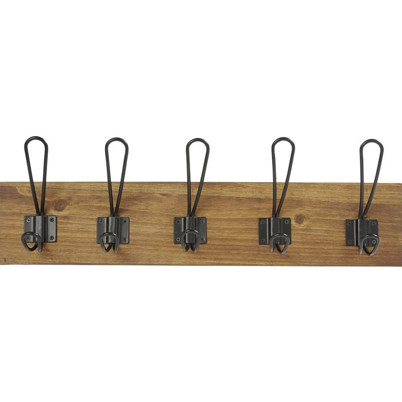 Gifi Rangement|Patère en bambou 5 crochets métal noir L48cm