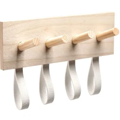 Gifi Rangement|Patère en bois 4 crochets effet simili