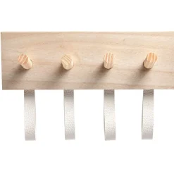 Gifi Rangement|Patère en bois 4 crochets effet simili
