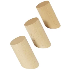 Gifi Rangement|Patère en bois naturel x3 - Ø3xH6cm