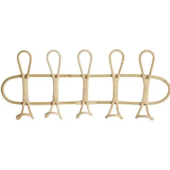 Gifi Rangement|Patère en rotin 5 crochets