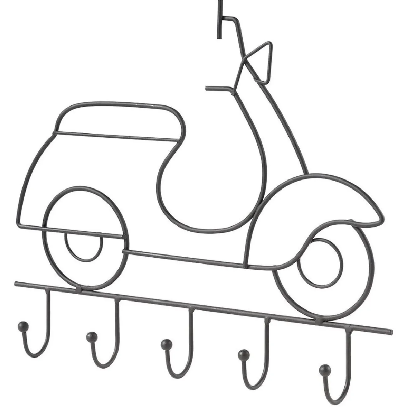 Gifi Rangement|Patère indus métal noir 5 crochets L30,5cm