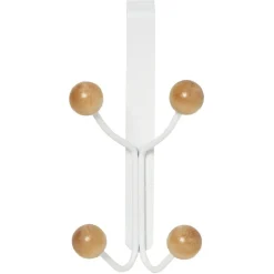 Gifi Rangement|Patère métal et bois 4 crochets