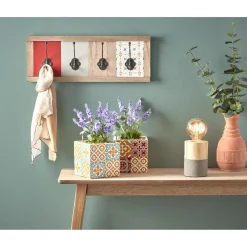 Gifi Rangement|Patère murale 4 crochets carreaux de ciment Dolce Vita