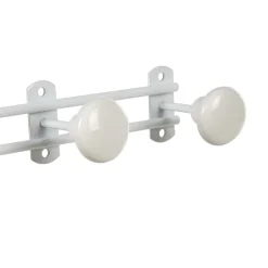 Gifi Rangement|Patère murale 3 crochets métal blanc