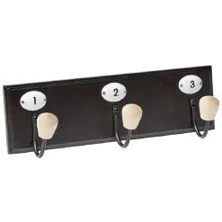 Gifi Rangement|Patère murale 3 crochets métal et mdf