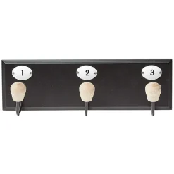 Gifi Rangement|Patère murale 3 crochets métal et mdf