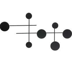 Gifi Rangement|Patère murale 7 crochets ronds en métal noir