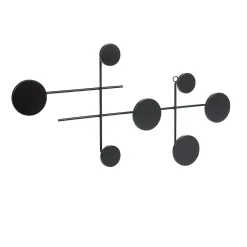 Gifi Rangement|Patère murale 7 crochets ronds en métal noir