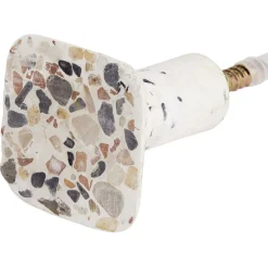 Gifi Rangement|Patère murale carrée motif terrazzo polyrésine 4,3x4,3cm