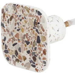 Gifi Rangement|Patère murale carrée motif terrazzo polyrésine 7x7cm