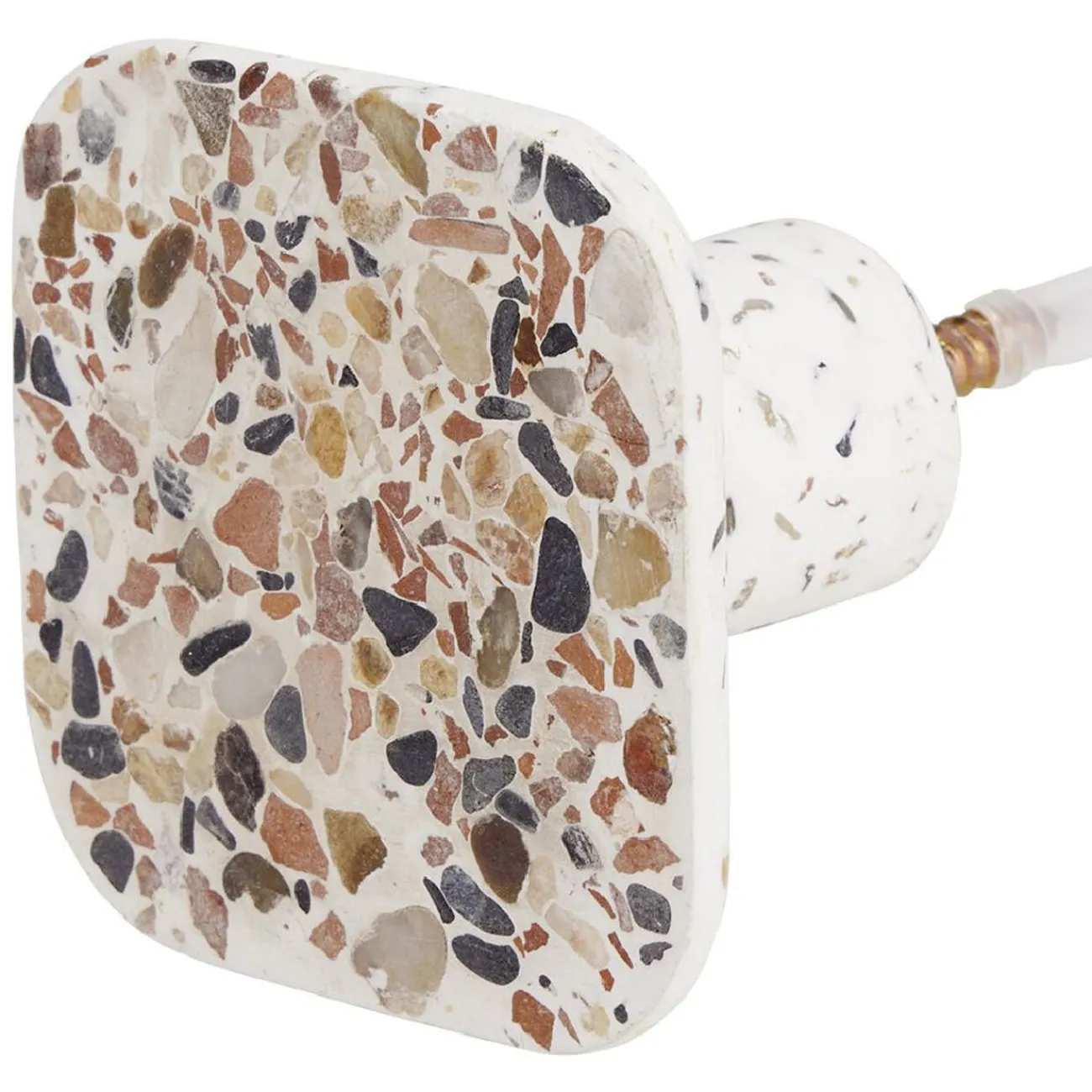 Gifi Rangement|Patère murale carrée motif terrazzo polyrésine 7x7cm