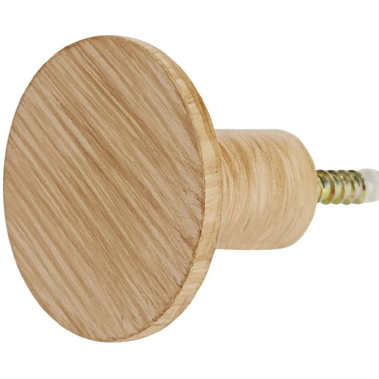 Gifi Rangement|Patère murale ronde imitation bois polyrésine Ø5cm