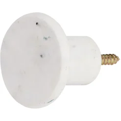 Gifi Rangement|Patère murale ronde imitation marbre blanc polyrésine Ø5cm