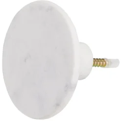 Gifi Rangement|Patère murale ronde imitation marbre blanc polyrésine Ø8cm