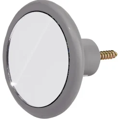 Gifi Rangement|Patère murale ronde miroir contour gris Ø8cm