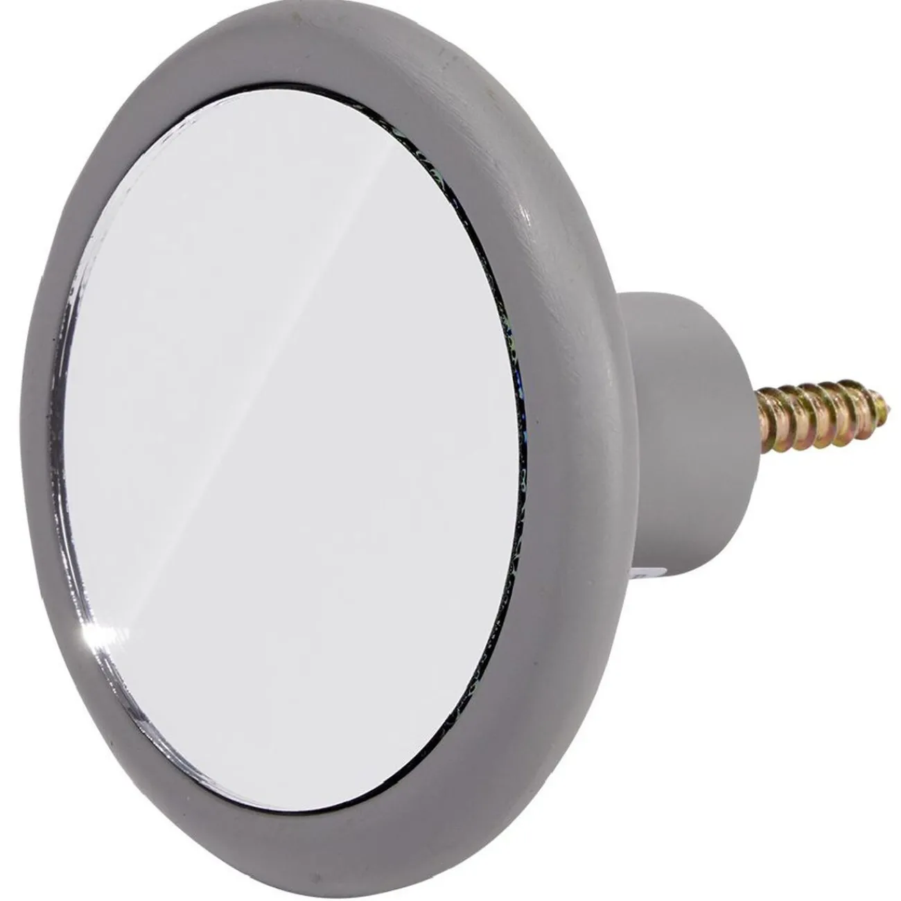Gifi Rangement|Patère murale ronde miroir contour gris Ø8cm