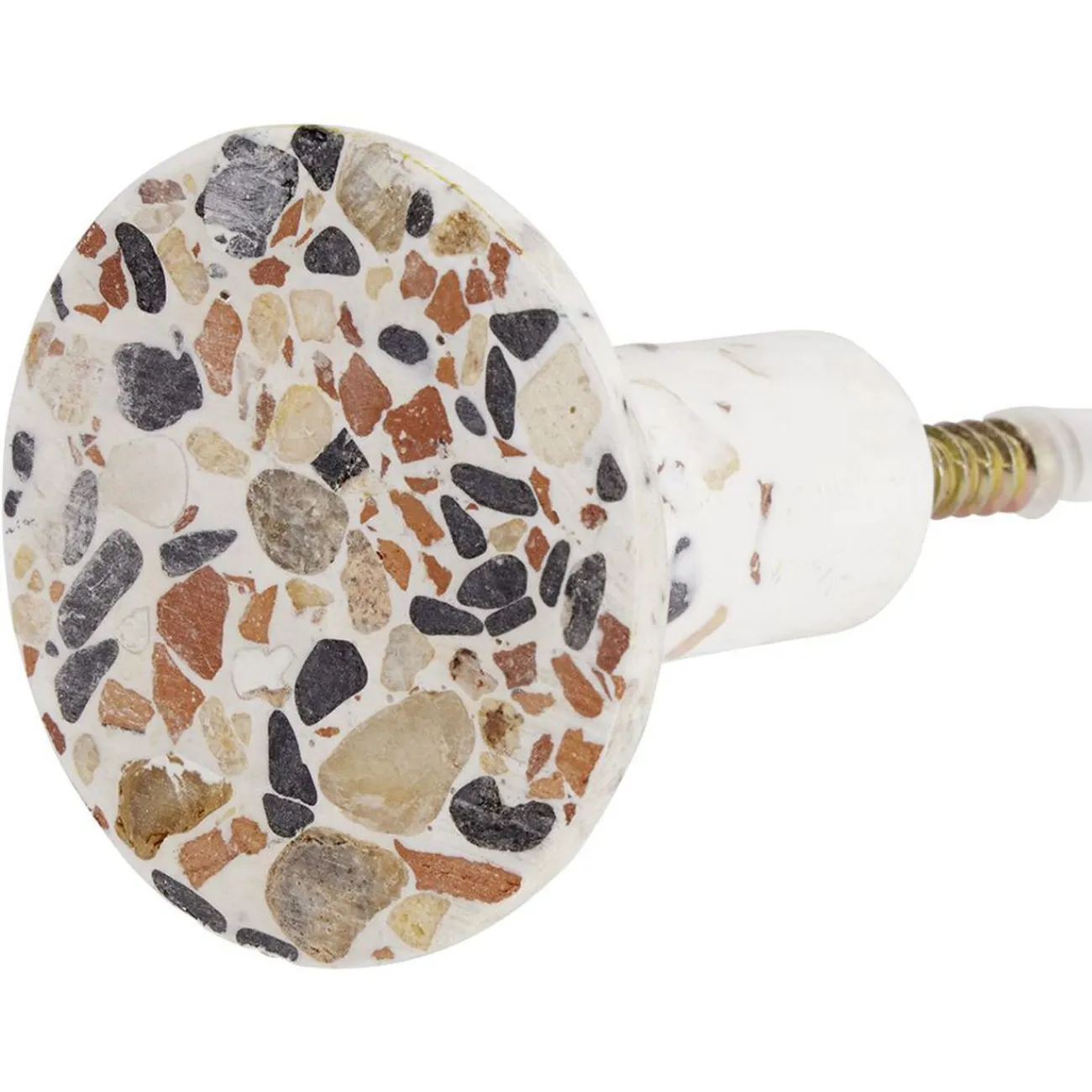 Gifi Rangement|Patère murale ronde motif terrazzo polyrésine Ø5cm