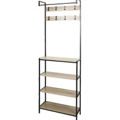 Gifi Rangement|Penderie 8 patères et 4 étagères 68x23x180cm