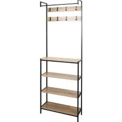 Gifi Rangement|Penderie 8 patères et 4 étagères 68x23x180cm