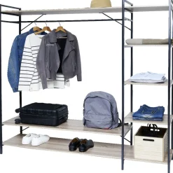 Gifi Rangement|Penderie bois XXL 6 étagères 160x40xH180cm