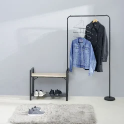 Gifi Rangement|Penderie modulable 3 en 1 en bois et métal