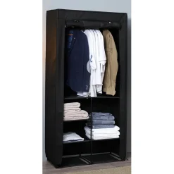 Gifi Rangement|Penderie tablette métal noire