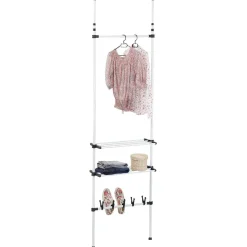 Gifi Rangement|Penderie télescopique métal blanc et noir