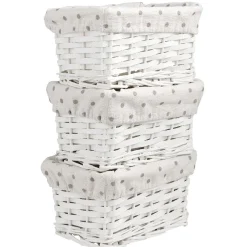 Gifi Rangement|Petit panier de rangement osier tressé blanc