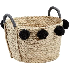 Gifi Rangement|Petite panière en osier à pompons