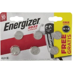 Gifi Pile^Pile bouton lithium CR2032 Energizer x4 + 2 gratuites