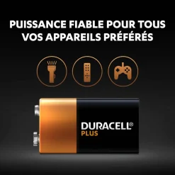 Gifi Pile^Pile Duracell Plus alcaline 9 Volts 6LR61