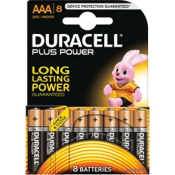 Gifi Pile^Pile Duracell Plus alcaline AAA 1,5 Volts, LR03 - Lot de 8
