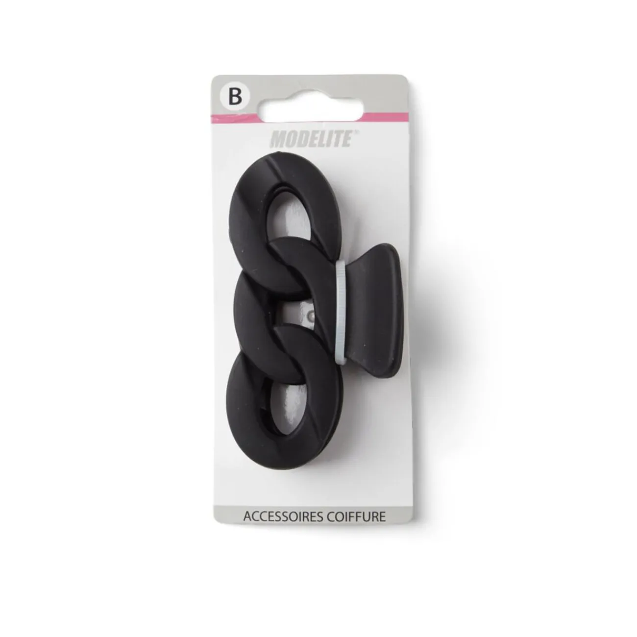 Gifi Beauté^Pince à cheveux effet chaîne plastique noir mat 8cm