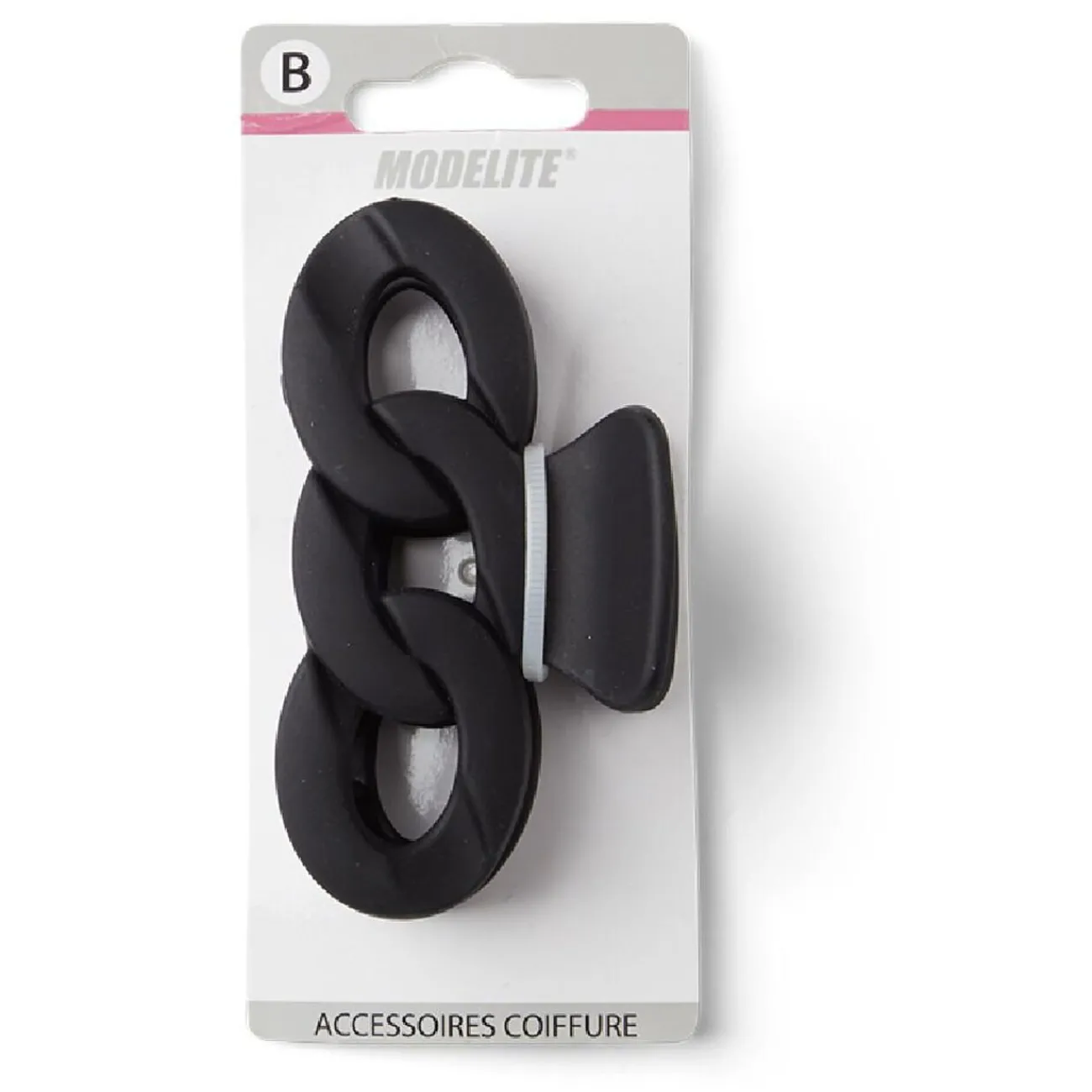 Gifi Beauté^Pince à cheveux effet chaîne plastique noir mat 8cm