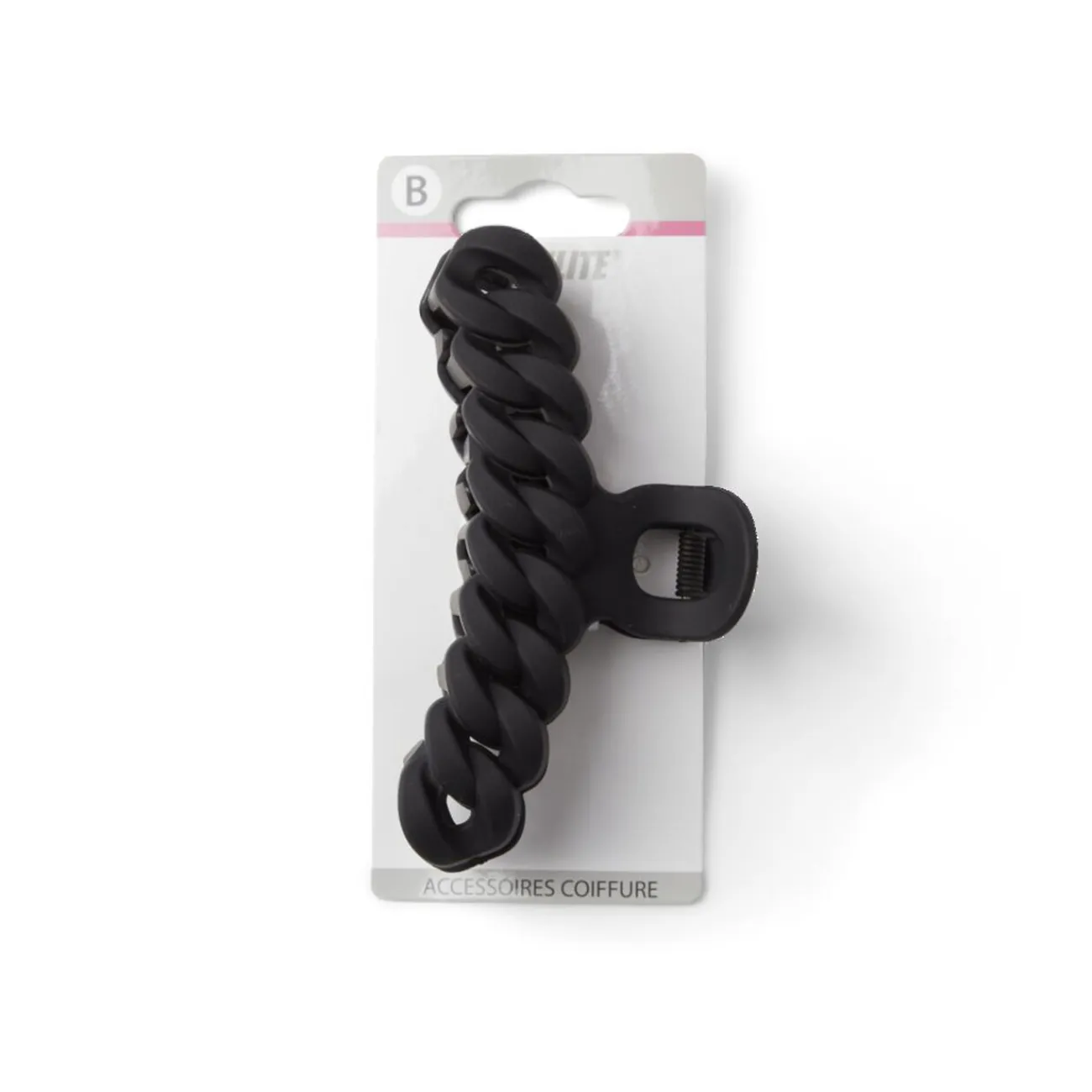 Gifi Beauté^Pince à cheveux effet tressé plastique noir mat 11cm