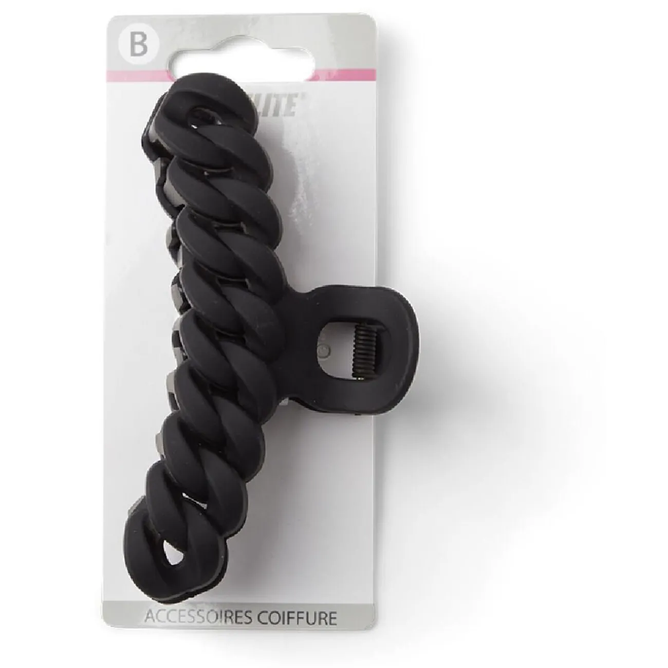 Gifi Beauté^Pince à cheveux effet tressé plastique noir mat 11cm