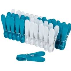 Gifi Entretien Du Linge|Pince à linge blanche et bleue plastique opaque x24