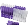 Gifi Entretien Du Linge|Pince à linge blanche et violette plastique transparent x24