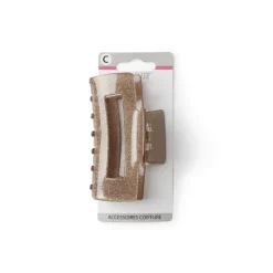 Gifi Beauté^Pince cheveux crabe marron pailleté L10cm