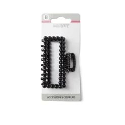 Gifi Beauté^Pince cheveux crabe noir brillant rectangulaire L8cm