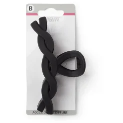 Gifi Beauté^Pince cheveux crocodile noir mat effet torsadé L11cm