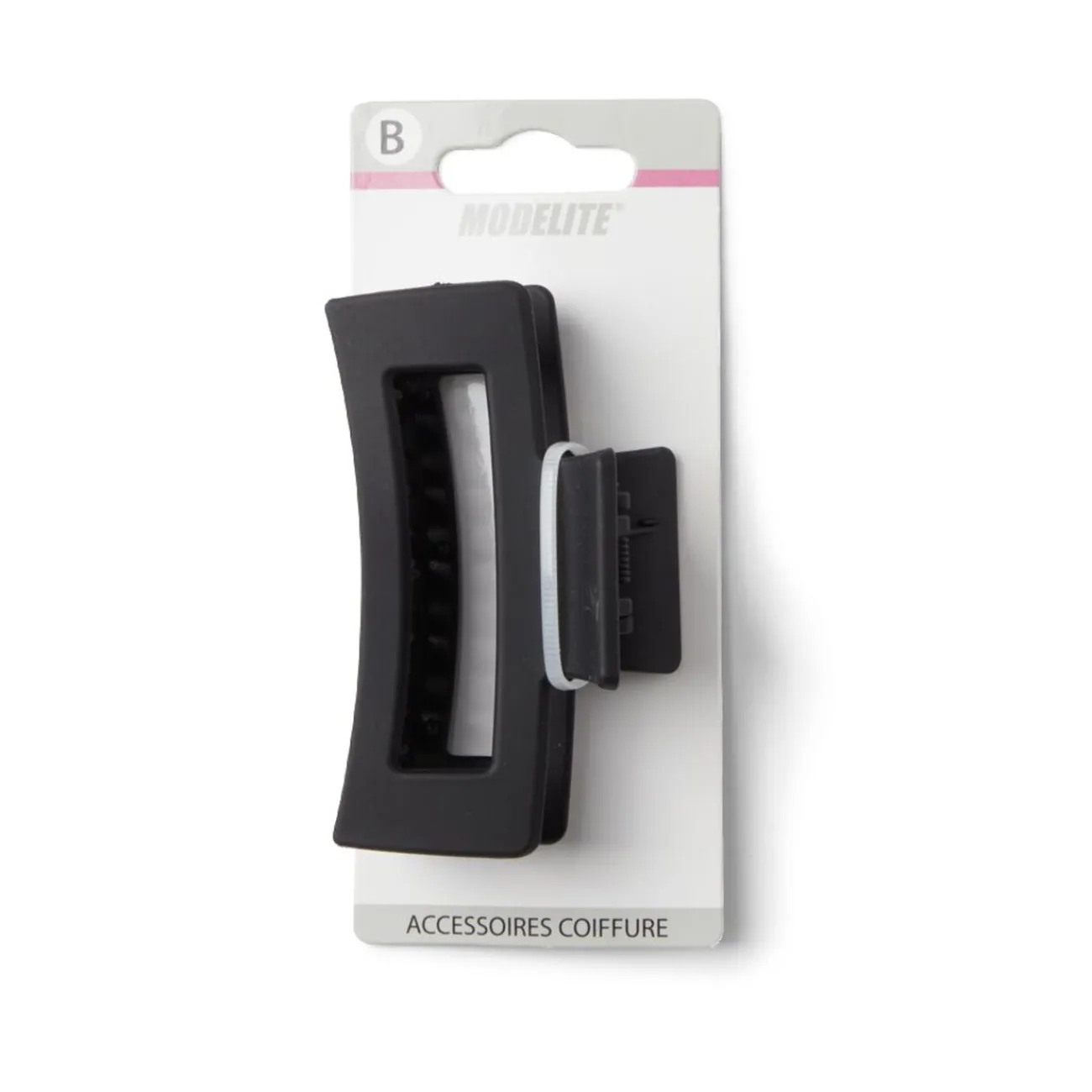 Gifi Beauté^Pince cheveux noir mat rectangulaire L9cm