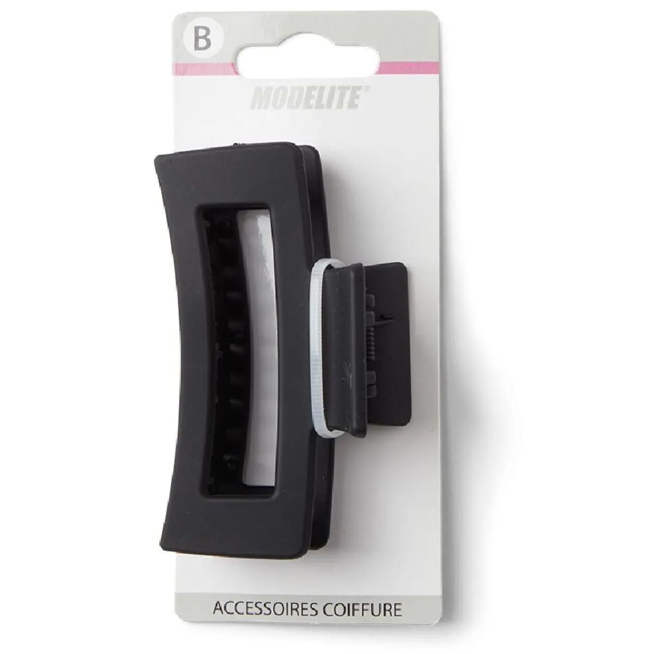 Gifi Beauté^Pince cheveux noir mat rectangulaire L9cm