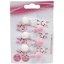 Gifi Beauté^Pince clic clac lapin x6 en plastique