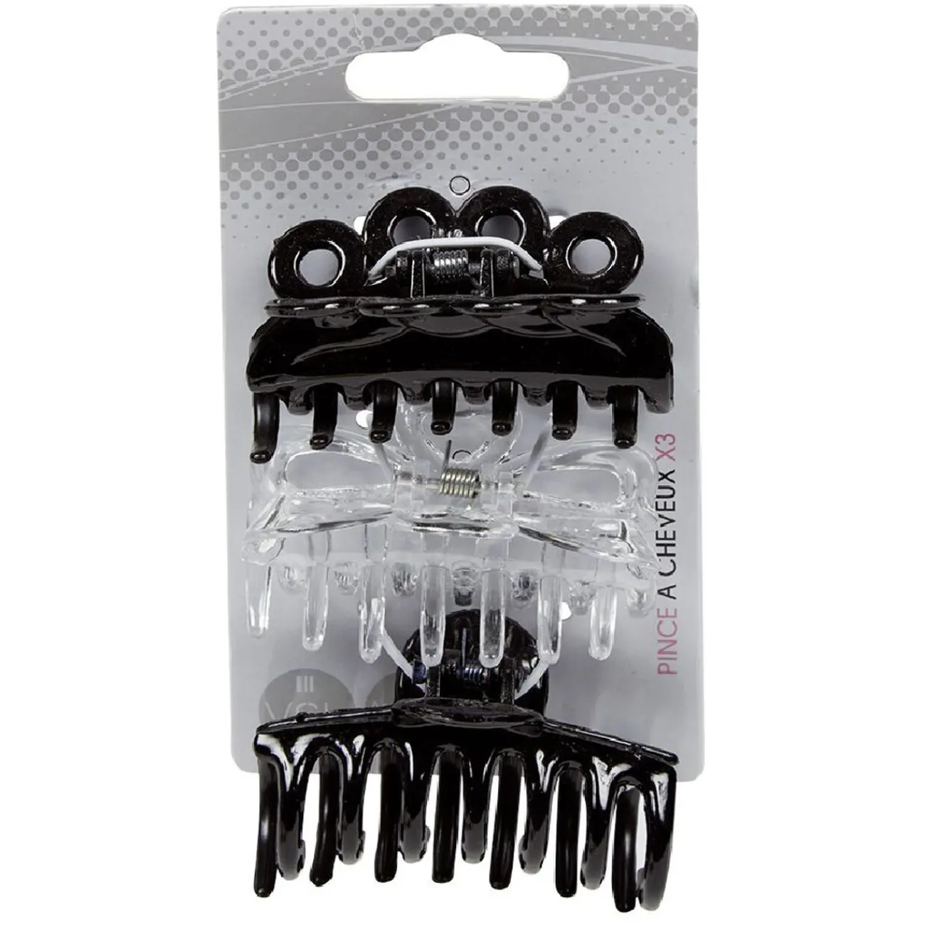 Gifi Beauté^Pince crabe x3 en plastique