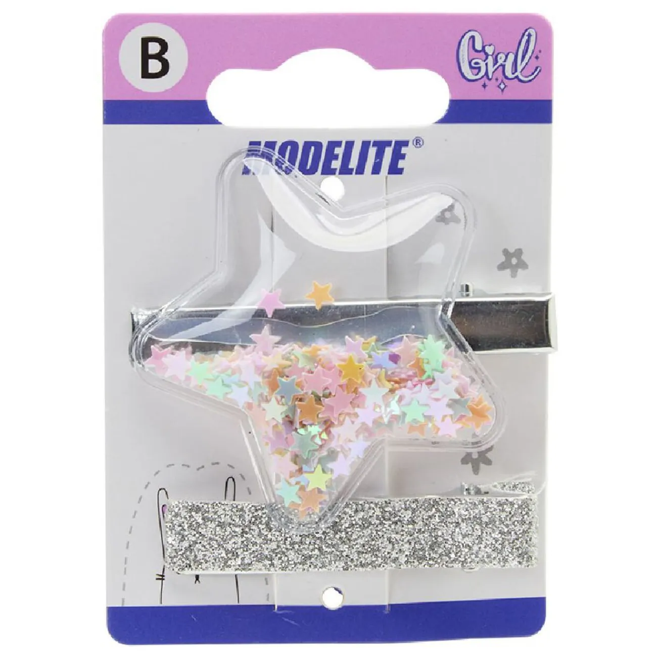 Gifi Beauté^Pince crocodile décor pailleté x2
