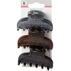 Gifi Beauté^Pince crocodile motif relief uni L.6 cm x3