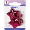 Gifi Beauté^Pince crocodile motif étoile rose pailleté x2