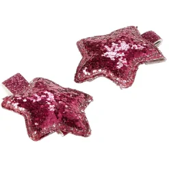 Gifi Beauté^Pince crocodile motif étoile rose pailleté x2